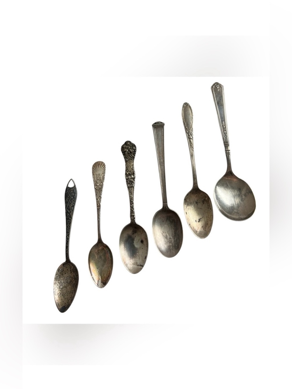 152g Sterling Silver Scrap Six (6) Antique Vintage Spoons Mixed Stacker Lot